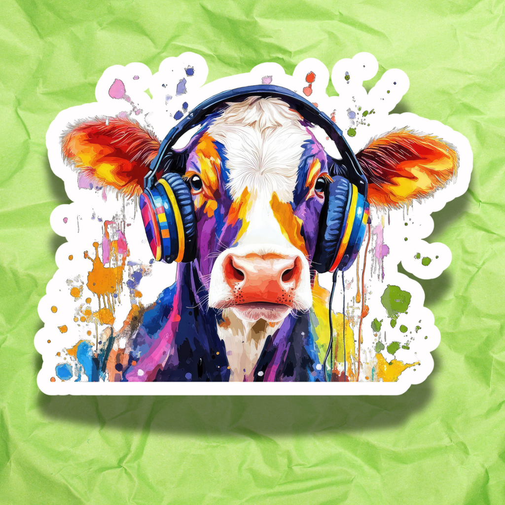 Cow with Headphones
