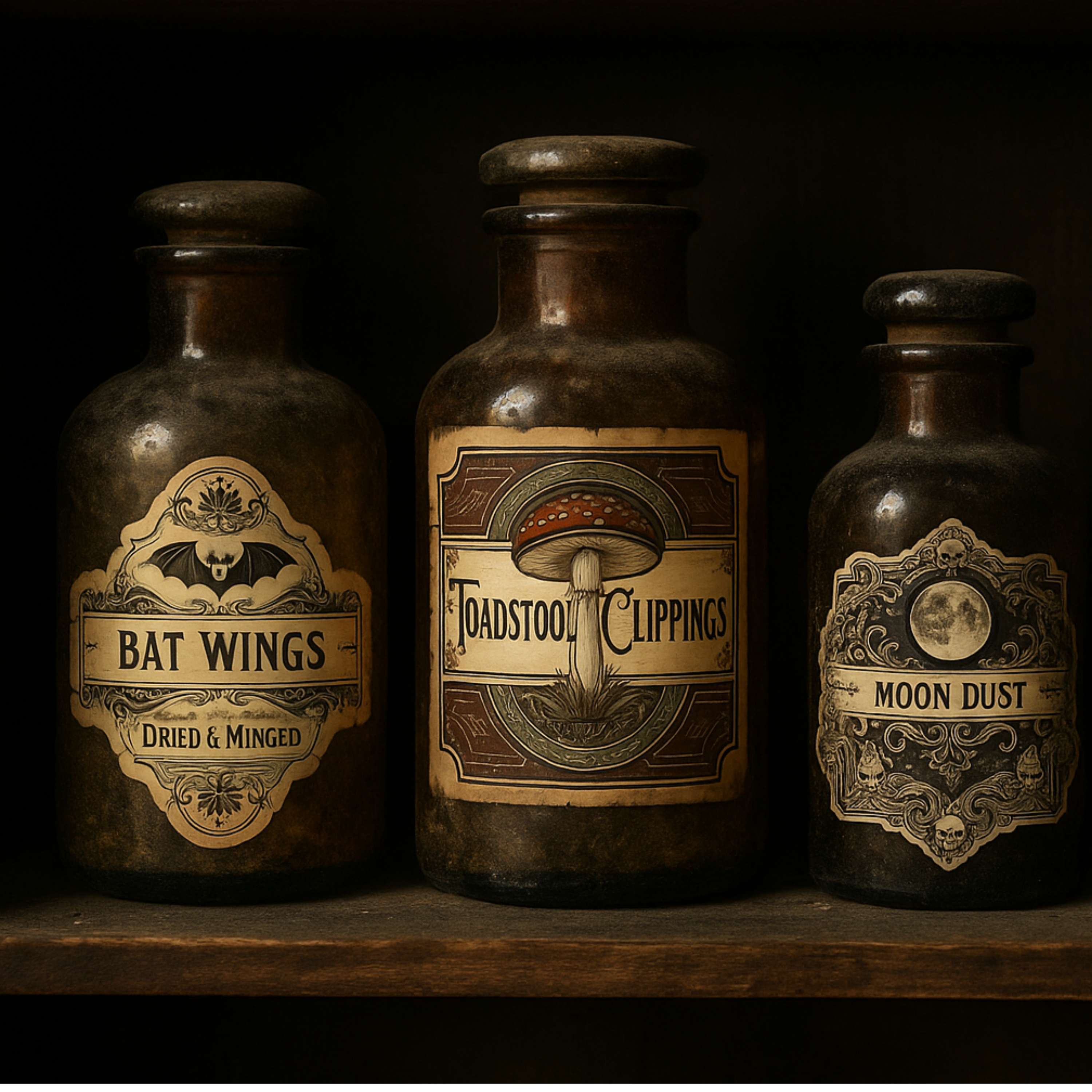 Halloween Apothecary Bottle Label Stickers – Set of 22