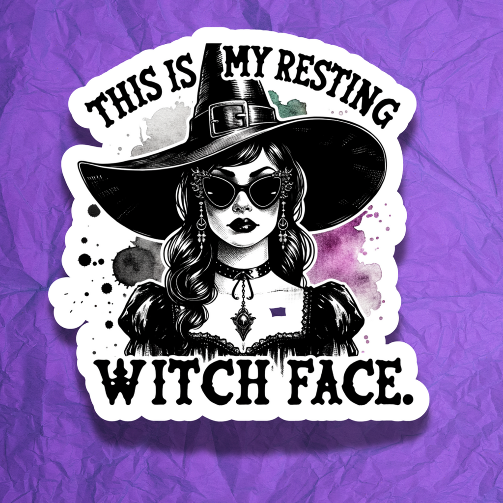 Resting Witch Face Sticker