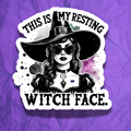 Resting Witch Face Sticker