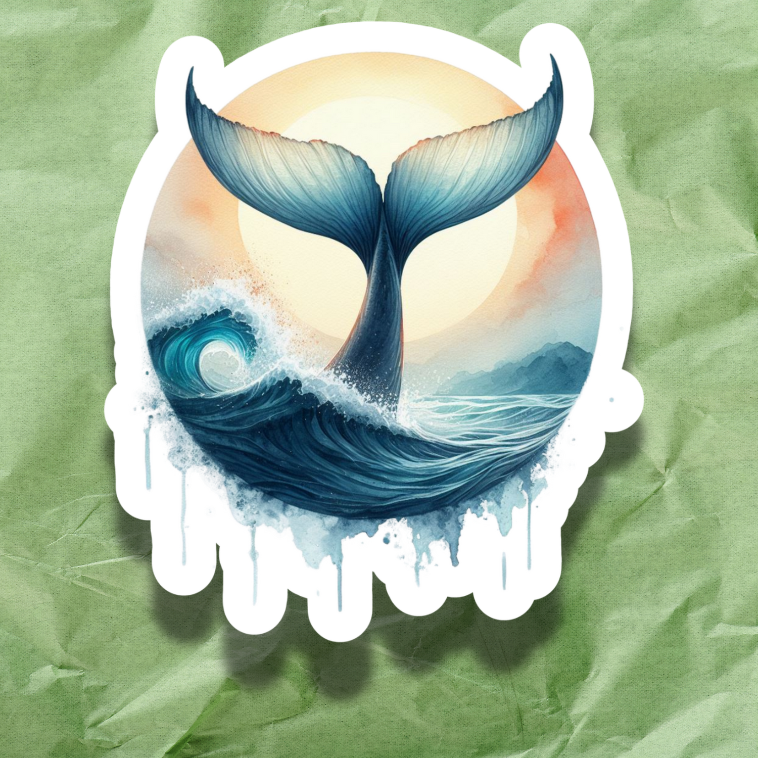 Whale Tail Water Color